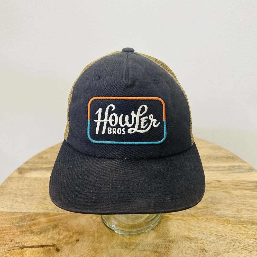 Howler Bros Hat Cap Snap Back One Size Tan Mesh Trucker Mens Logo Outdoor